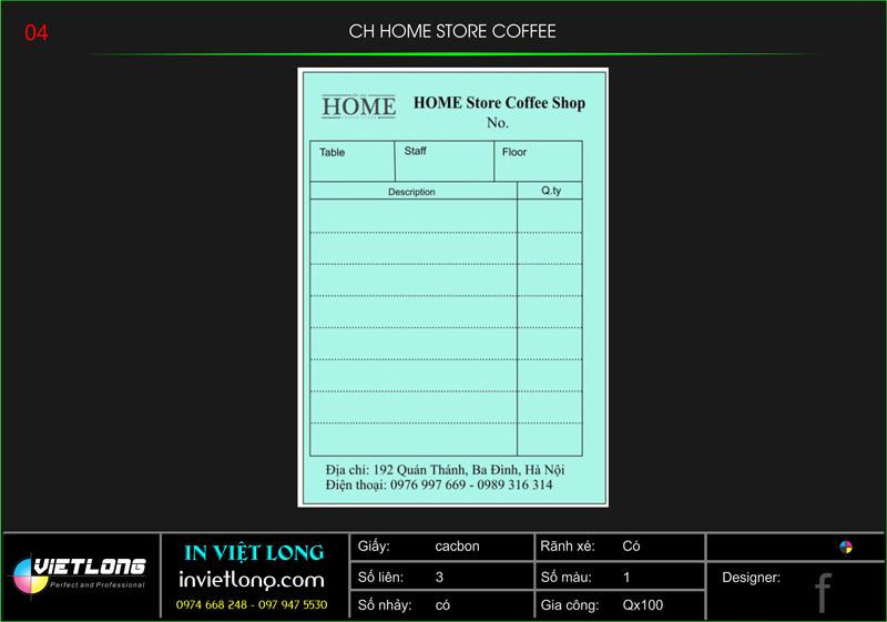 Mẫu Order Home Store Coffee