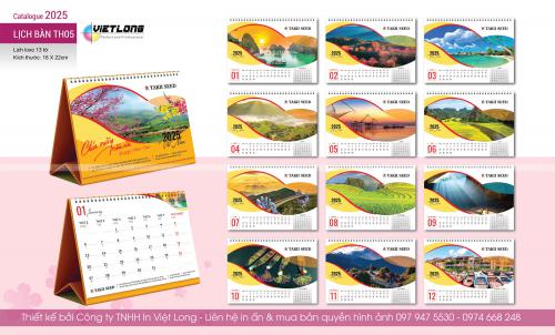 15 mẫu lịch Tết để bàn 2025 Xuân Ất Tỵ Thiết kế độc quyền