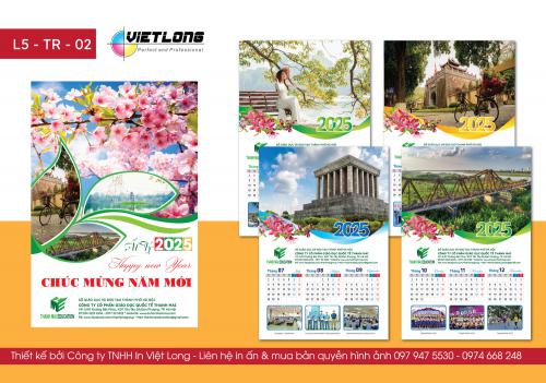 10 mẫu lịch 5 tờ treo tường 2025 Xuân Ất Tỵ độc quyền