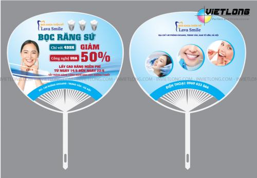 In quạt nhựa quảng cáo quầy thuốc, phòng khám, bệnh viện