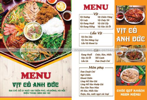 [TOP] 36 Mẫu Menu nhà hàng, quán Cafe, Spa Nails Hotel Gym....