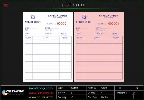 Triển khai in 1000 Catain Order cho khách sạn tại Cần Thơ