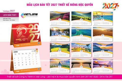 20 Mẫu lịch Bàn Tết 2027 Đinh Mùi thiết kế riêng độc quyền