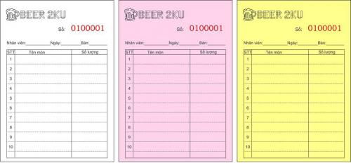 Triển khai đơn hàng in 5000 quyển Order cho Beer 2KU