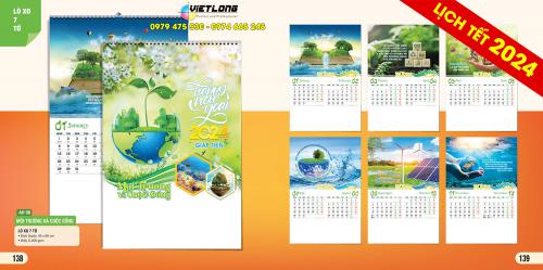 205 mẫu lịch 7 tờ treo tường 2024 Giáp Thìn đẹp nhất