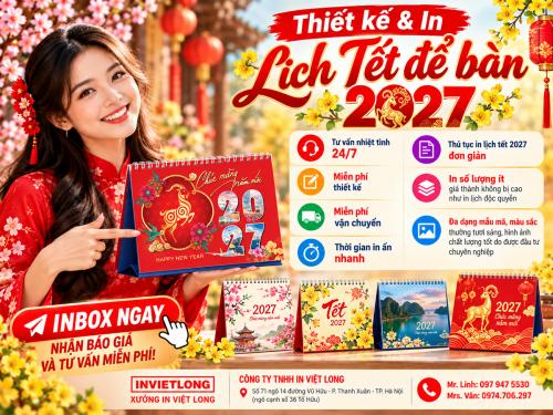 20 Mẫu lịch Bàn Tết 2027 Đinh Mùi thiết kế riêng độc quyền