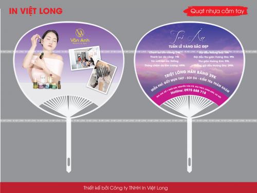In quạt nhựa quảng cáo dịch vụ spa, nail, mi