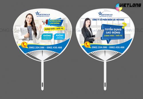 In quạt nhựa quảng cáo tuyển dụng công nhân, lao động thời vụ