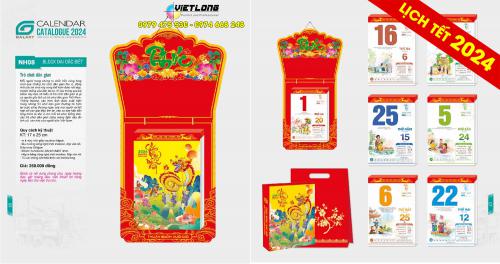 13 mẫu lịch Bloc 2024 đại đặc biệt 17x24cm