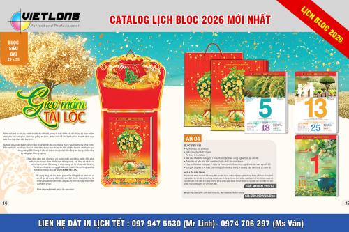 60+ Mẫu lịch Bloc siêu đại Tết 2026 cỡ 25x35cm