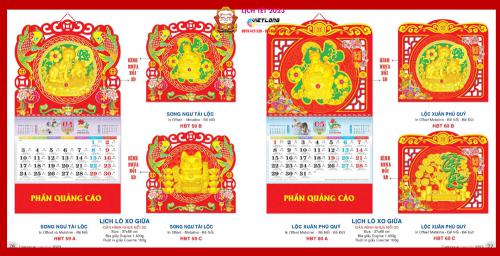 #52 Mẫu lịch lò xo giữa 13 tờ 2023 Quý Mão sáng giá nhất