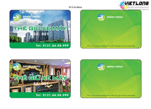#12 mẫu thẻ nhựa trông giữ xe - Có gắn Chip Từ