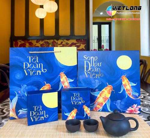 Vỏ Hộp Bánh Trung Thu 2025 – Mẫu Song Ngư Đoàn Viên đặc sắc
