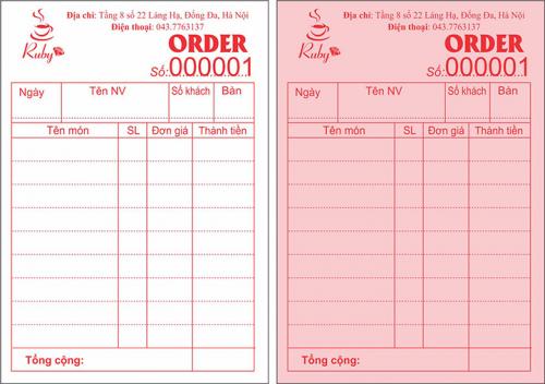 TOP 65 Mẫu phiếu Order Nhà Hàng, Quán cafe, Quán ăn, Khách Sạn