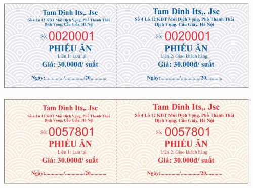 ✔️15 mẫu phiếu ăn - Vé ăn cho công ty - Nhà hàng - Khách sạn Resort