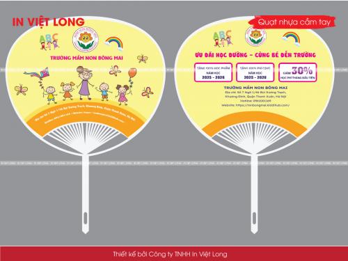 In quạt nhựa quảng cáo tuyển sinh mầm non, lớp năng khiếu hè