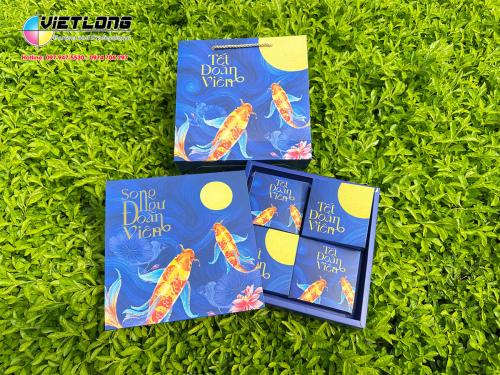 Vỏ Hộp Bánh Trung Thu 2025 – Mẫu Song Ngư Đoàn Viên đặc sắc