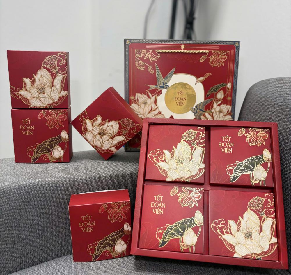 Mẫu hộp bánh trung thu 4 bánh 2026 Nguyệt Liên Ca