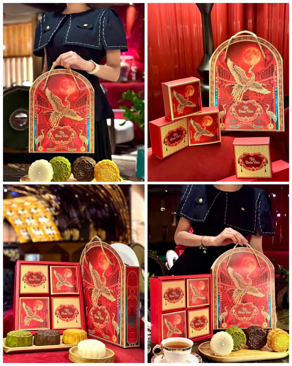Mẫu vỏ hộp bánh trung thu 4 bánh 2026 Dạ Nguyệt Hạc