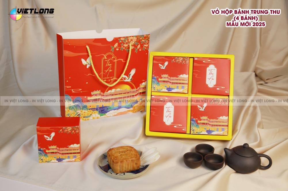 Mẫu hộp bánh trung thu 4 bánh Thu An