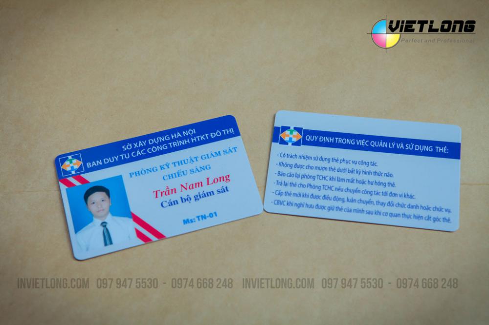 In thẻ học sinh bằng nhựa PVC