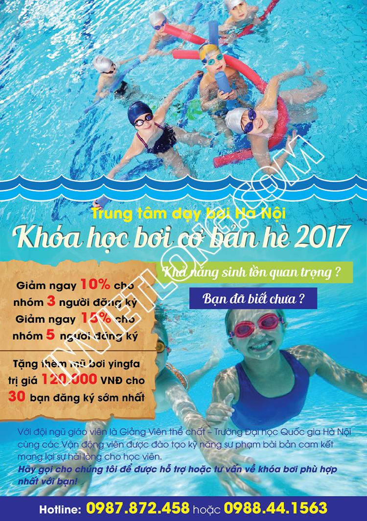 Mẫu tờ rơi lớp dạy bơi