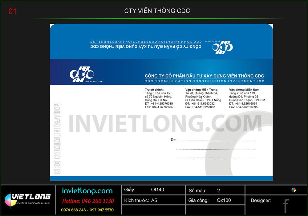 Mẫu phong bì công ty CDC