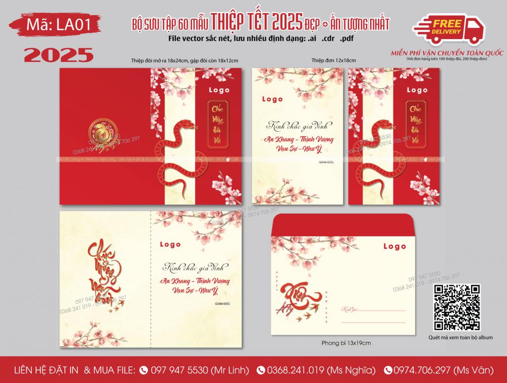 Mẫu thiệp Tết 2025 LA01