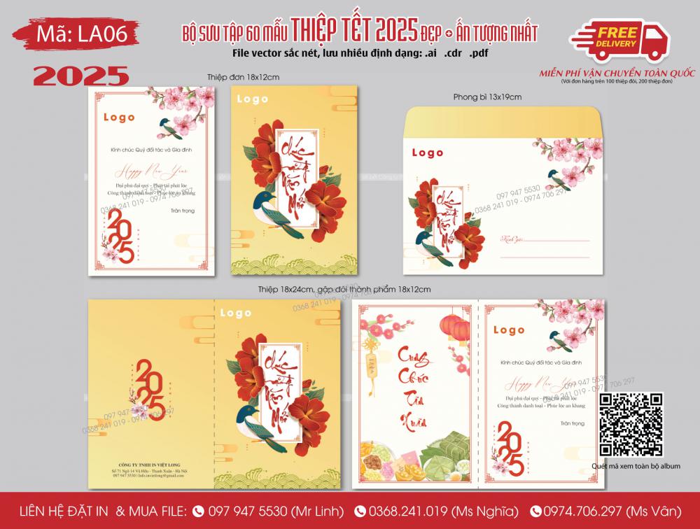 Mẫu thiệp Tết 2025 LA06