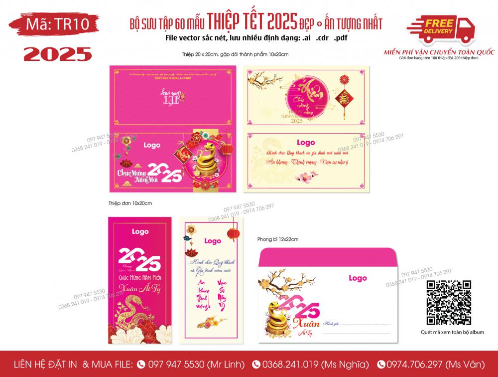 Mẫu thiệp Tết 2025 TR10