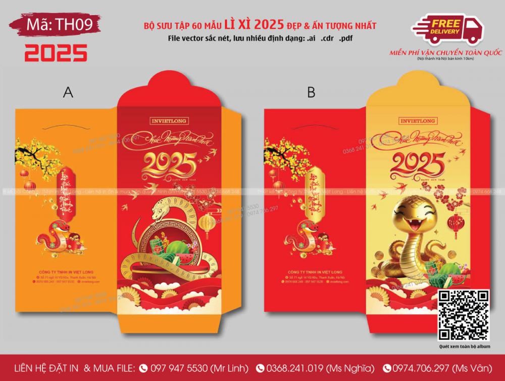 Mẫu lì xì Tết 2025 TH09
