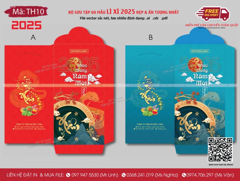 Mẫu lì xì Tết 2025 TH10