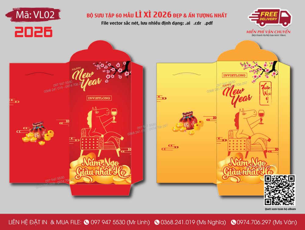 Mẫu bao lì xì 2026 - VL02