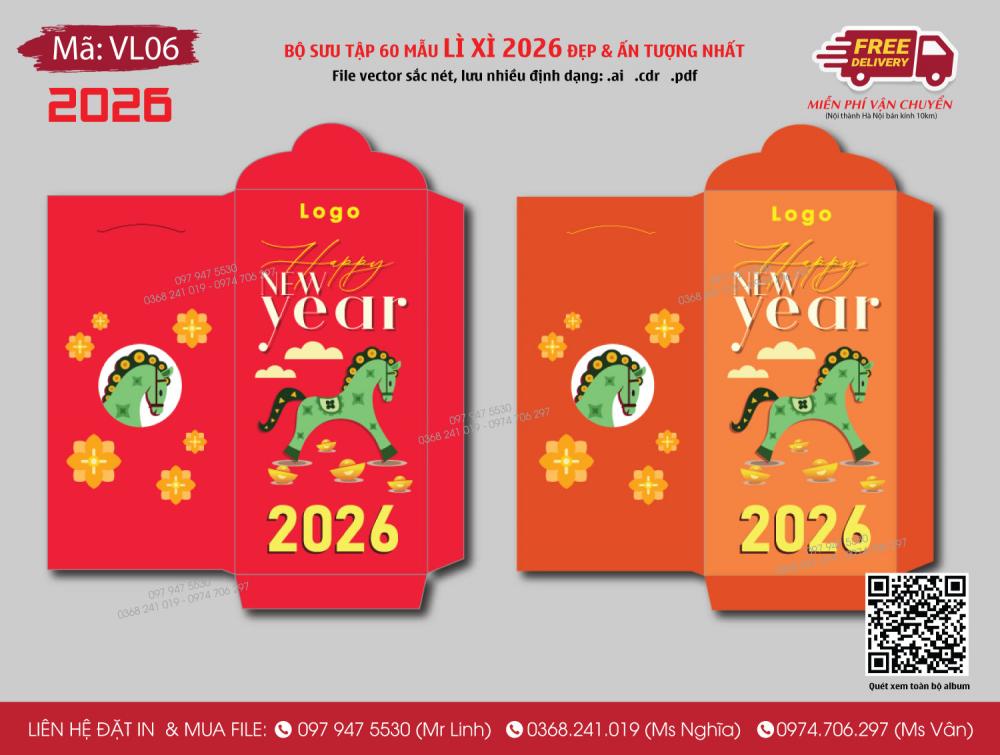 Mẫu bao lì xì 2026 - VL06