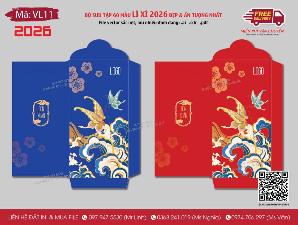 Mẫu bao lì xì 2026 - VL11