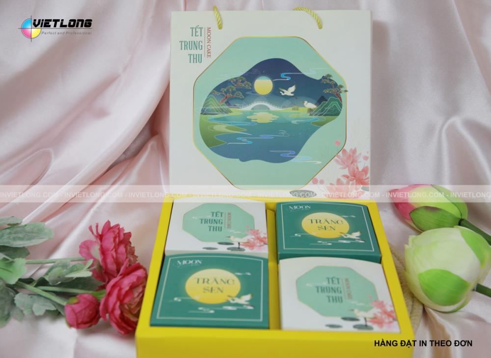 Mẫu hộp bánh trung thu 4 bánh 2025 Trăng Sen