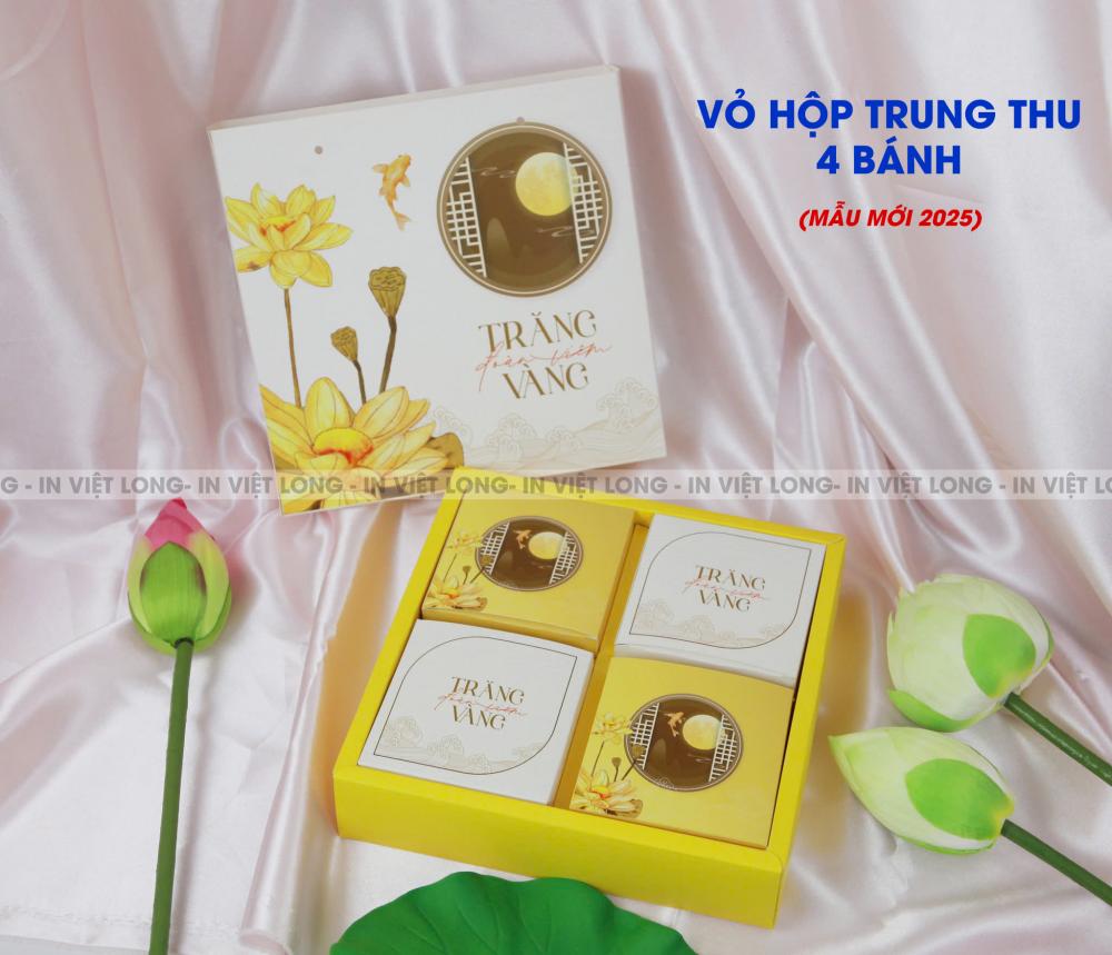 Mẫu hộp bánh trung thu 4 bánh Trăng Vàng Đoàn Viên