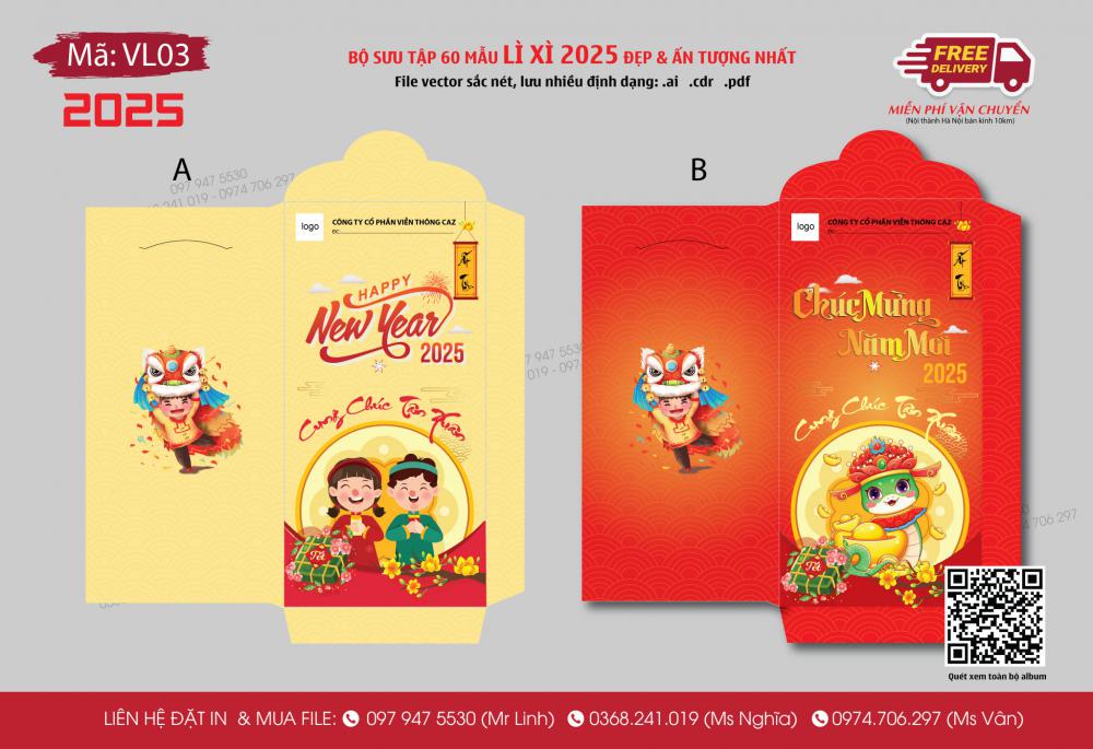 Mẫu lì xì 2025 VL03