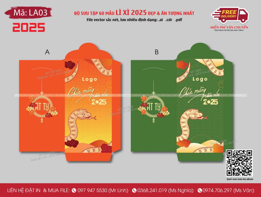 Mẫu lì xì 2025 LA03
