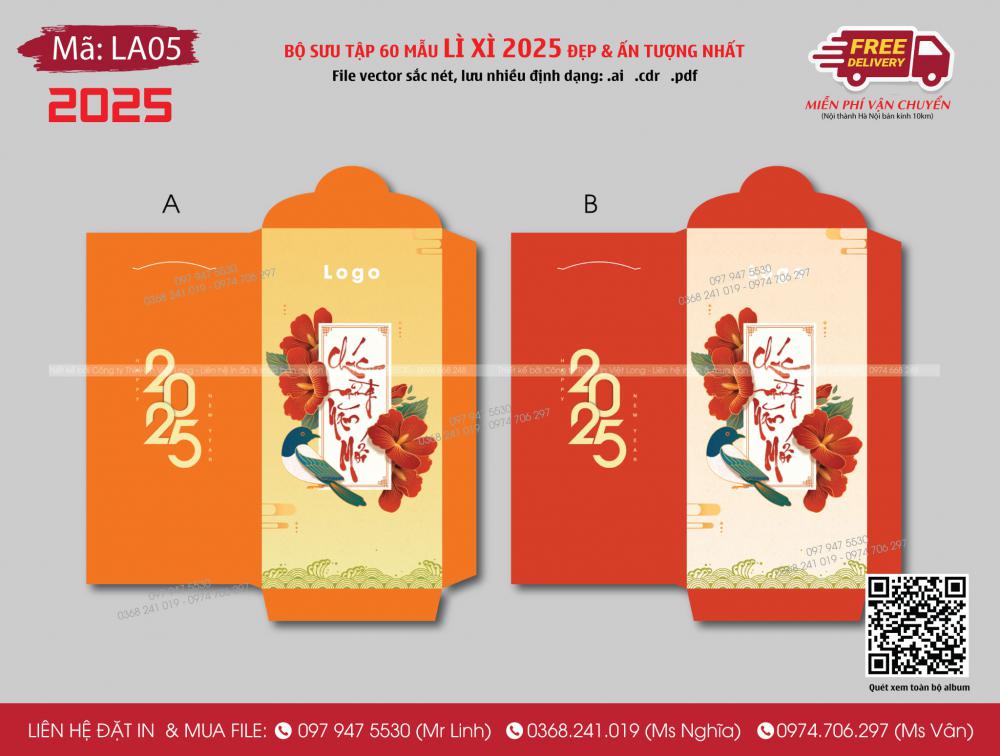 Mẫu lì xì 2025 LA05