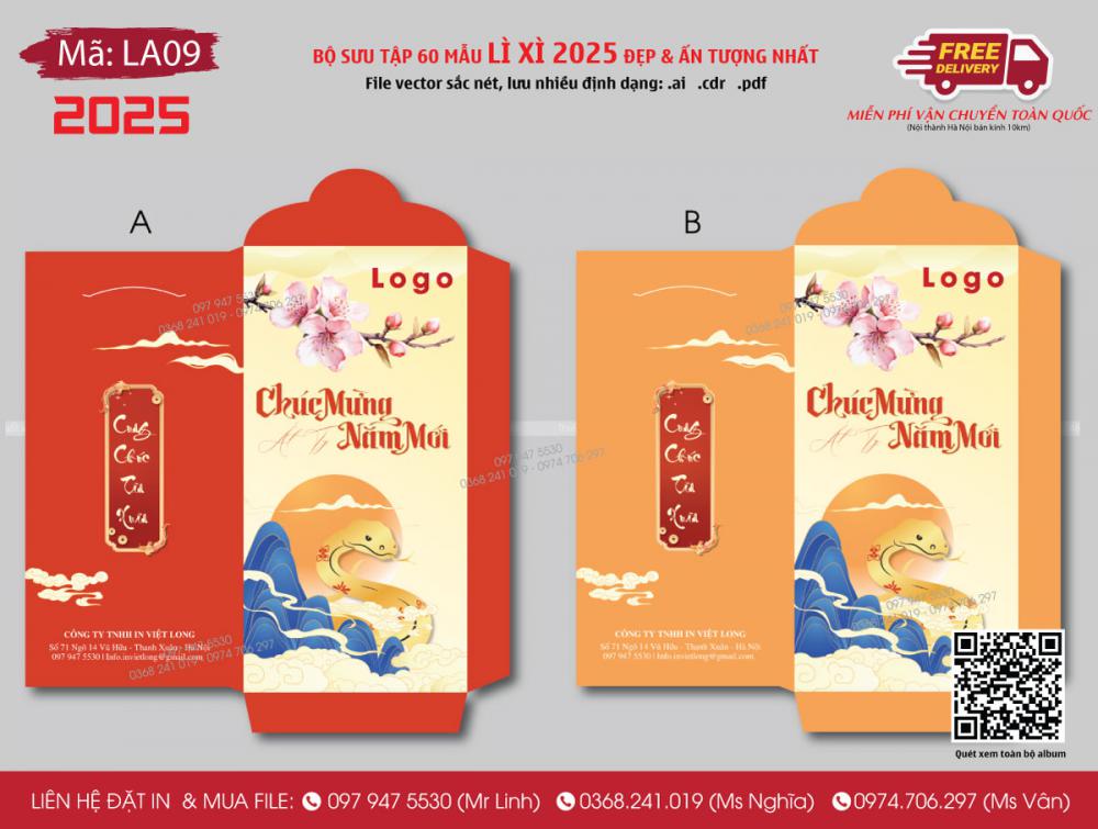 Mẫu lì xì Tết 2025 LA9