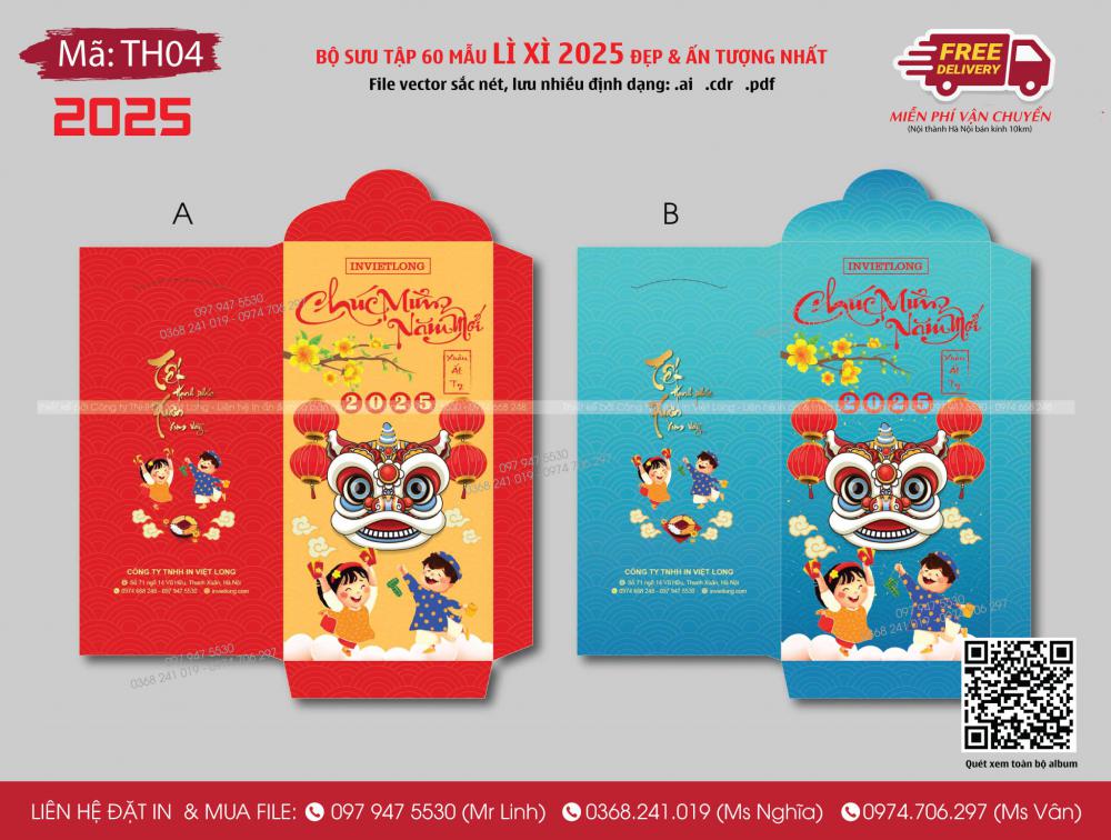 Mẫu lì xì 2025 TH04