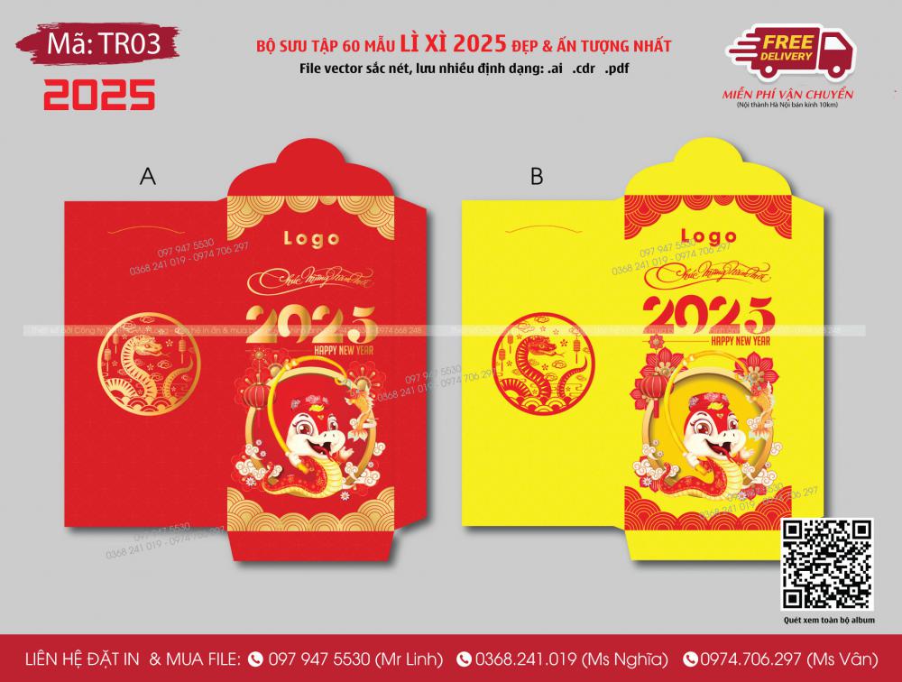 Mẫu lì xì 2025 TR03