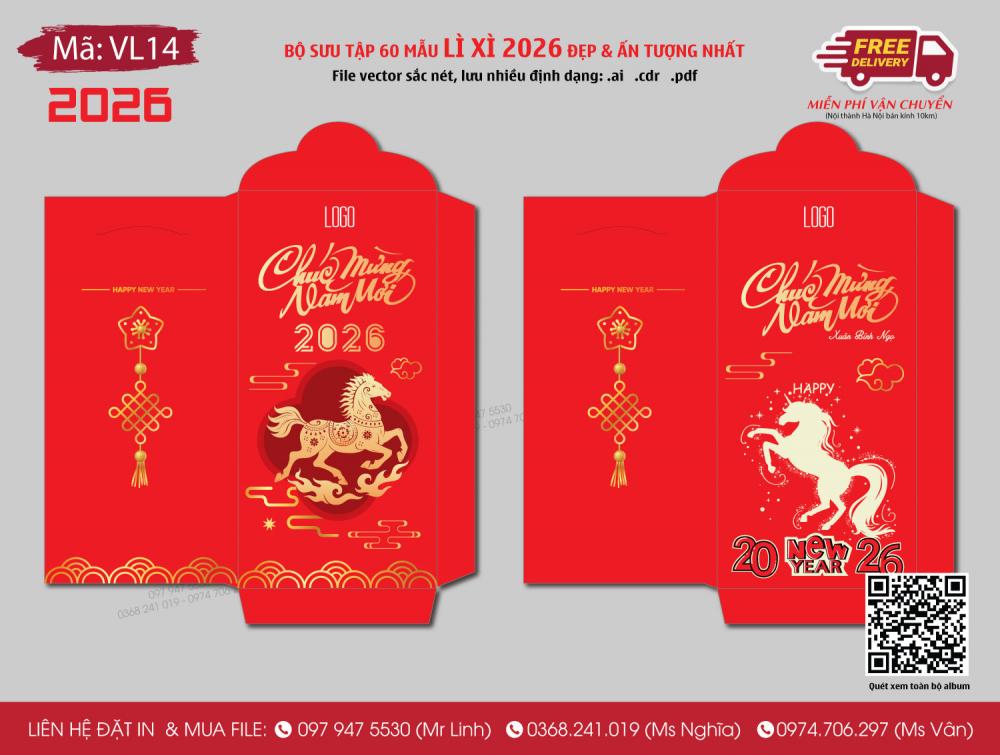 Mẫu bao lì xì 2026 - VL14