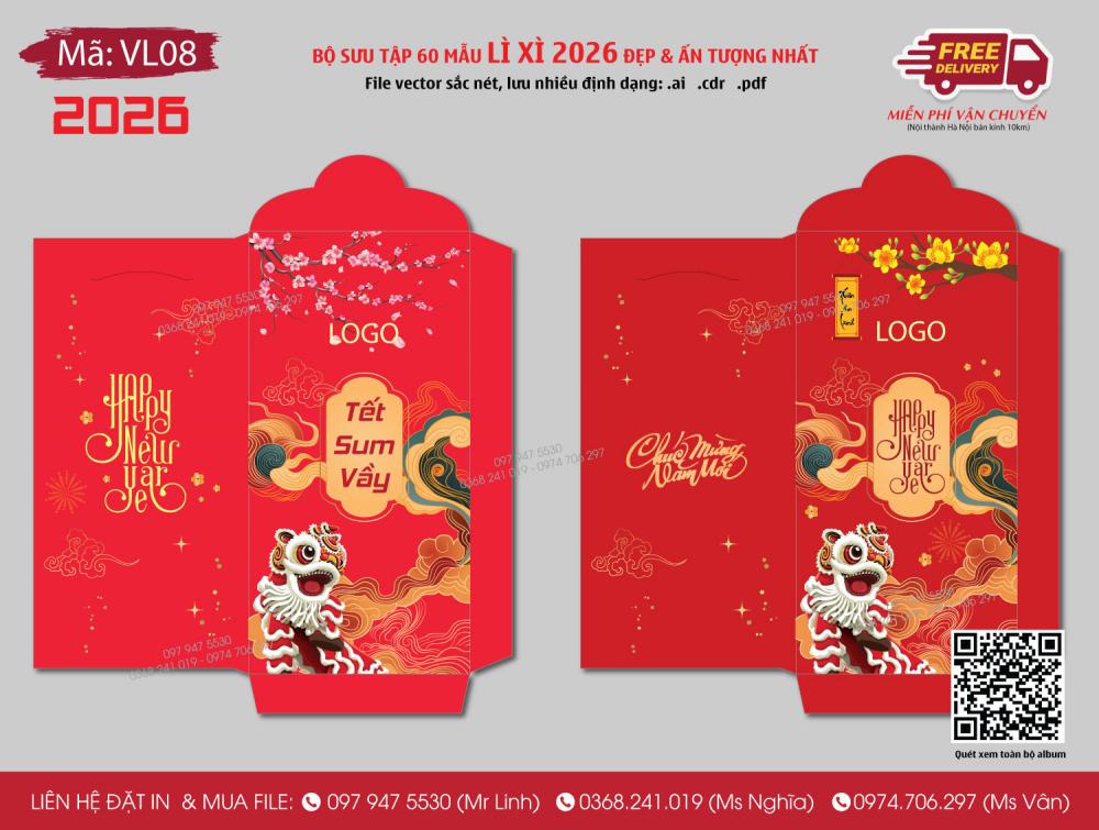 Mẫu bao lì xì 2026 - VL08