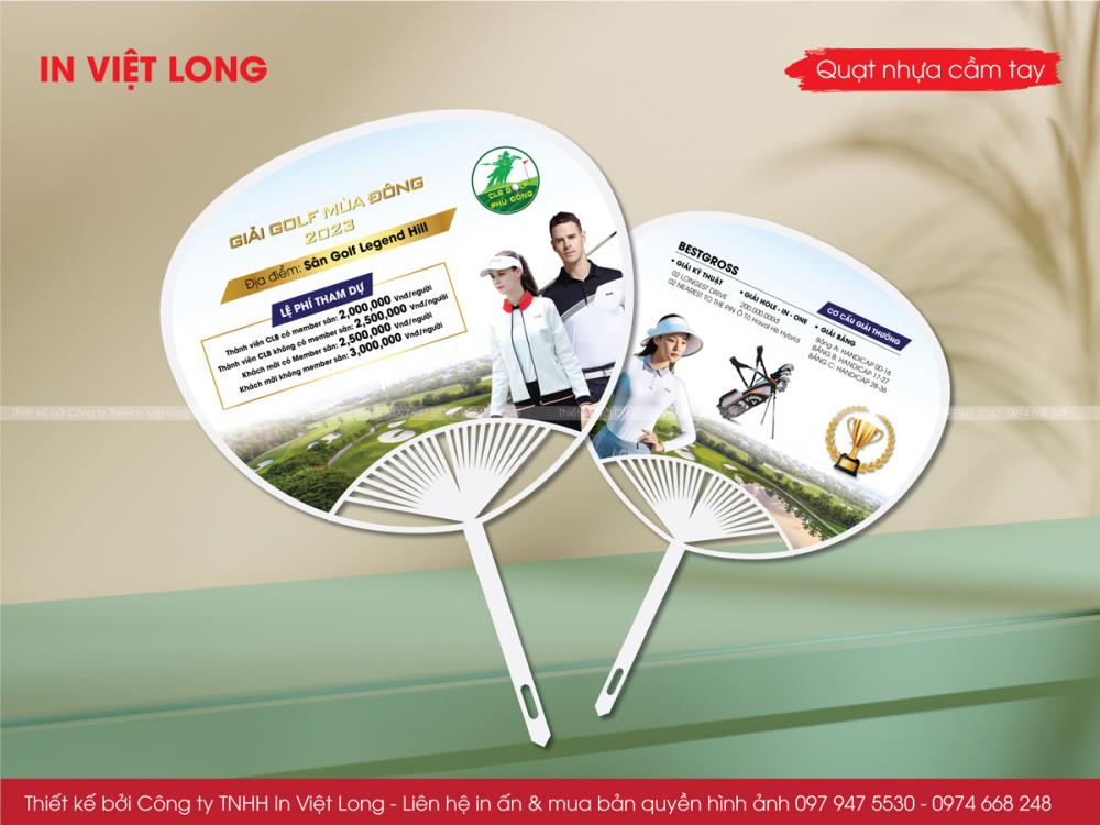 Mẫu quạt nhựa quảng cáo giải Golf