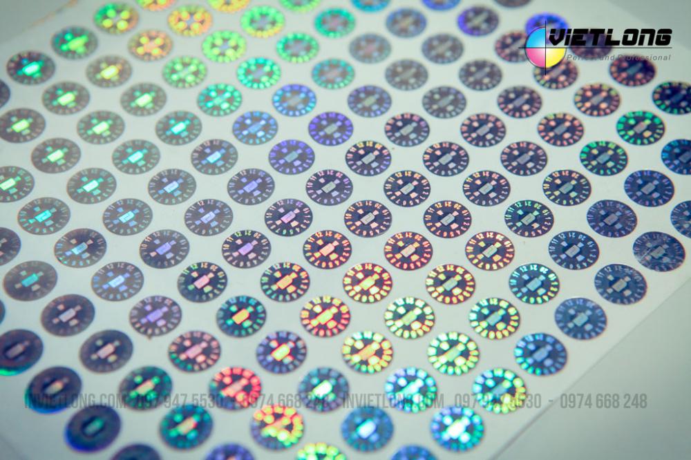 Mẫu tem decal hologram 7 màu chống giả