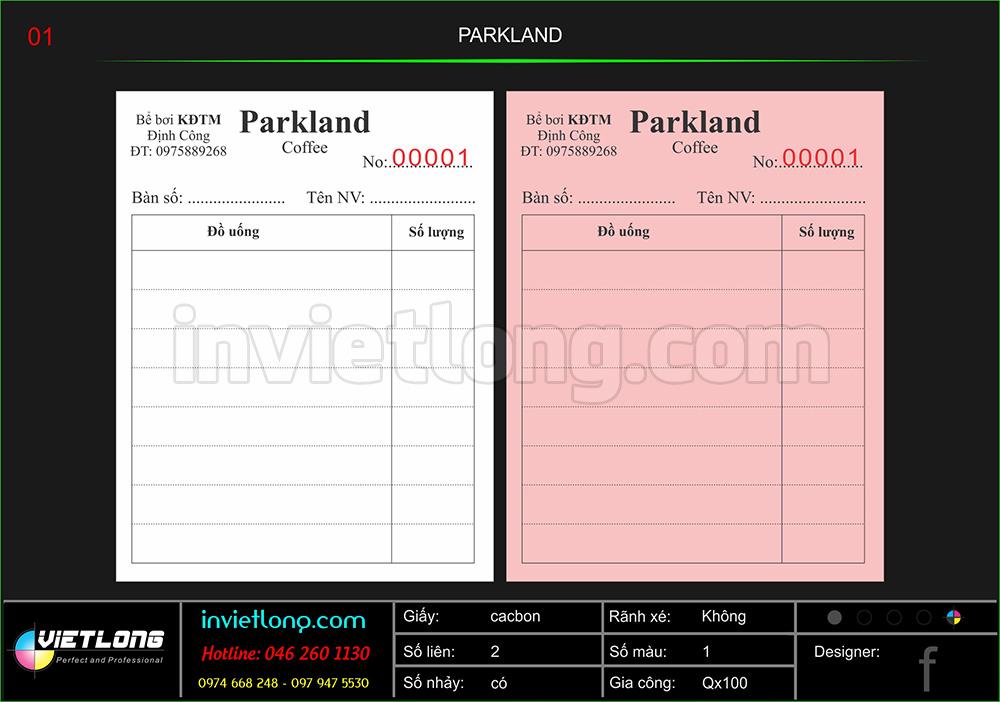 Mẫu Order Parkland