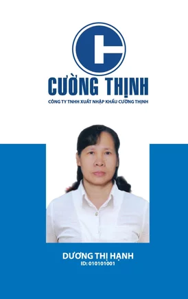 MẪU THẺ NHỰA CÔNG TY TNHH XUẤT NHẬP KHẨU CƯỜNG THỊNH