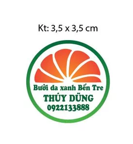 Mẫu decal dán thực phẩm